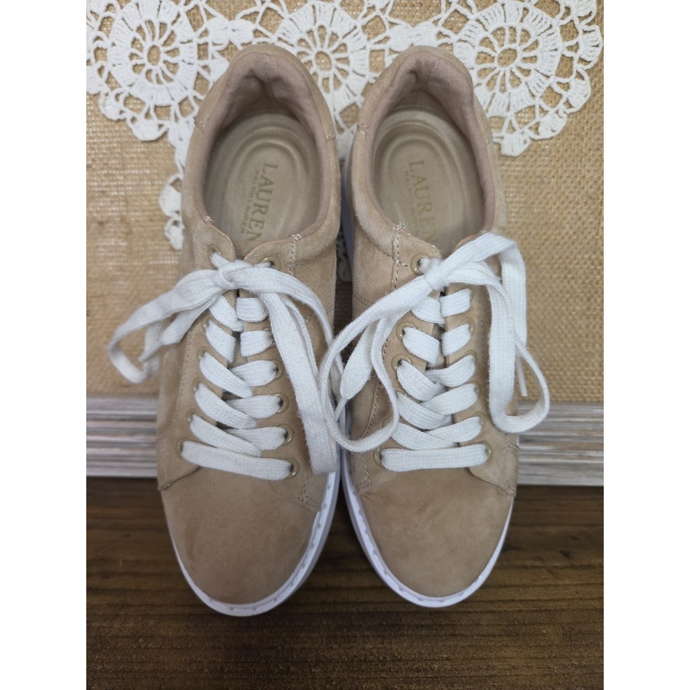 Authentic LAUREN RALPH LAUREN ANGELINE Brown Suede Women's Shoes Size 6 GUC - Picture 2 of 9